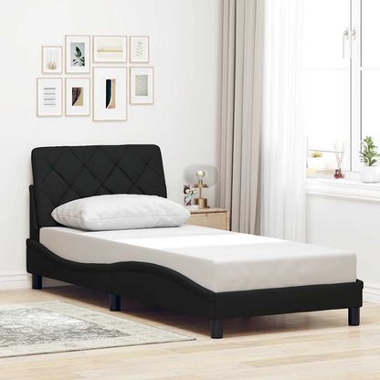 vidaXL Bettgestell mit LED ohne Matratze Schwarz 90x190 cm Stoff