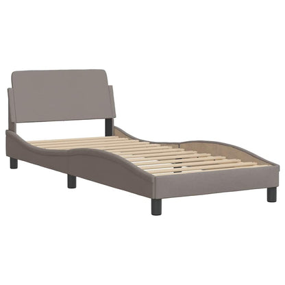 vidaXL Bettgestell mit LED ohne Matratze Taupe 90x190 cm Stoff