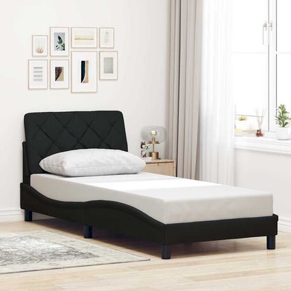 vidaXL Bettgestell mit LED ohne Matratze Schwarz 90x200 cm Stoff