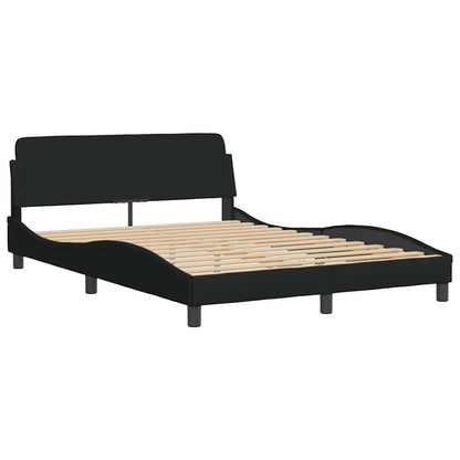 vidaXL Bettgestell mit LED ohne Matratze Schwarz 120x200 cm Stoff