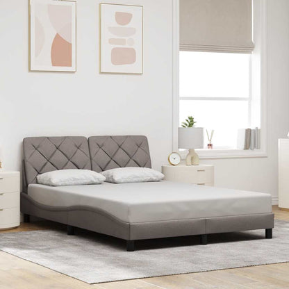 vidaXL Cadre de lit avec LED sans matelas Taupe 120x200 cm Tissu