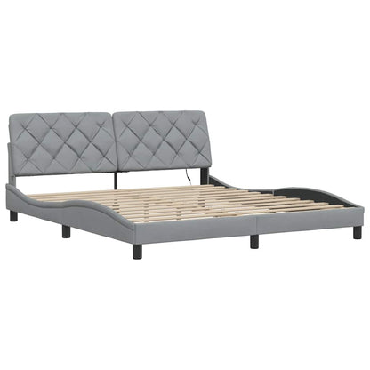 vidaXL Bettgestell mit LED ohne Matratze Hellgrau 180x200 cm Stoff