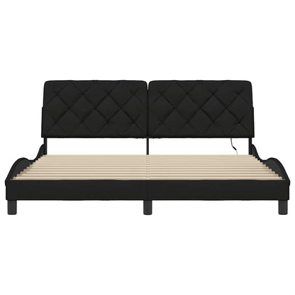 vidaXL Bettgestell mit LED ohne Matratze Schwarz 180x200 cm Stoff