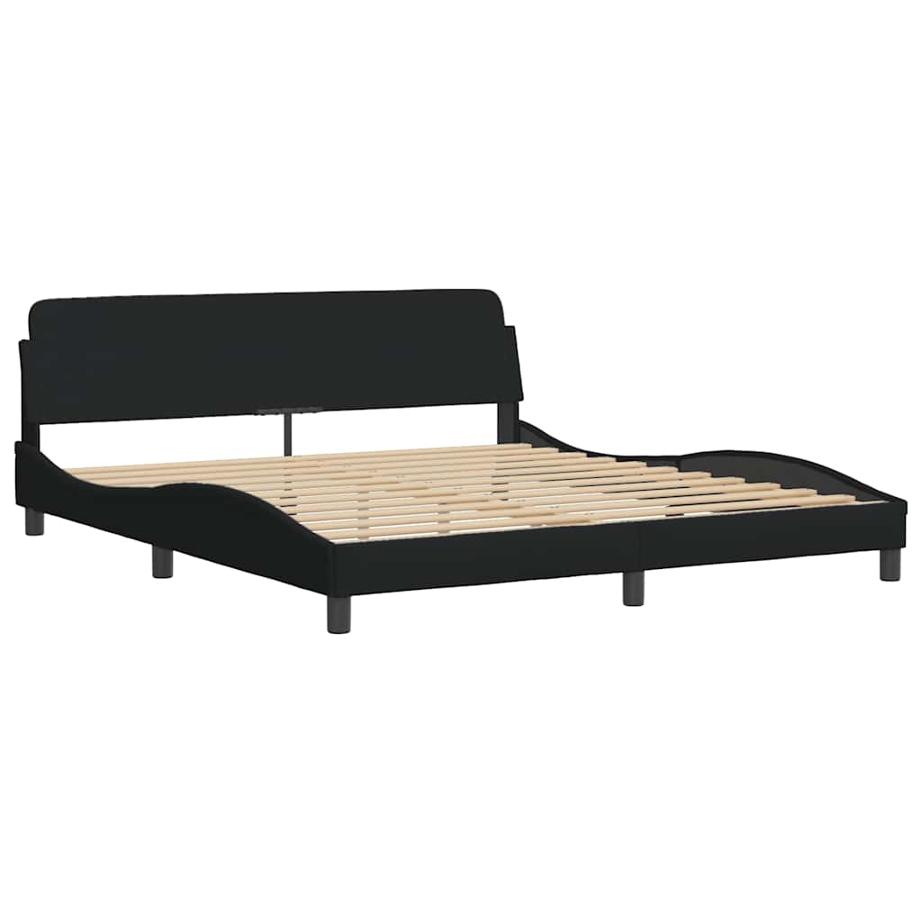 vidaXL Bettgestell mit LED ohne Matratze Schwarz 180x200 cm Stoff