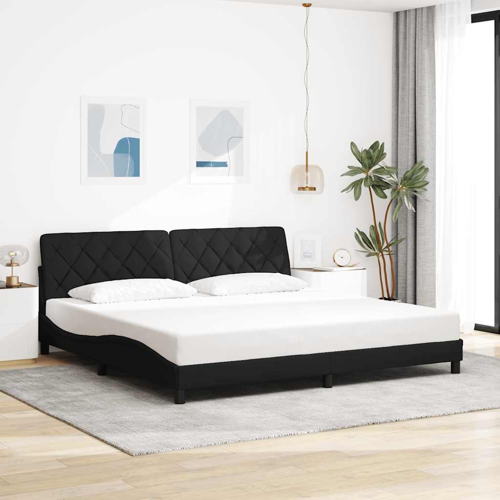 vidaXL Bettgestell mit LED ohne Matratze Schwarz 200x200 cm Stoff