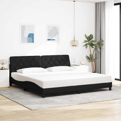vidaXL Bettgestell mit LED ohne Matratze Schwarz 200x200 cm Stoff