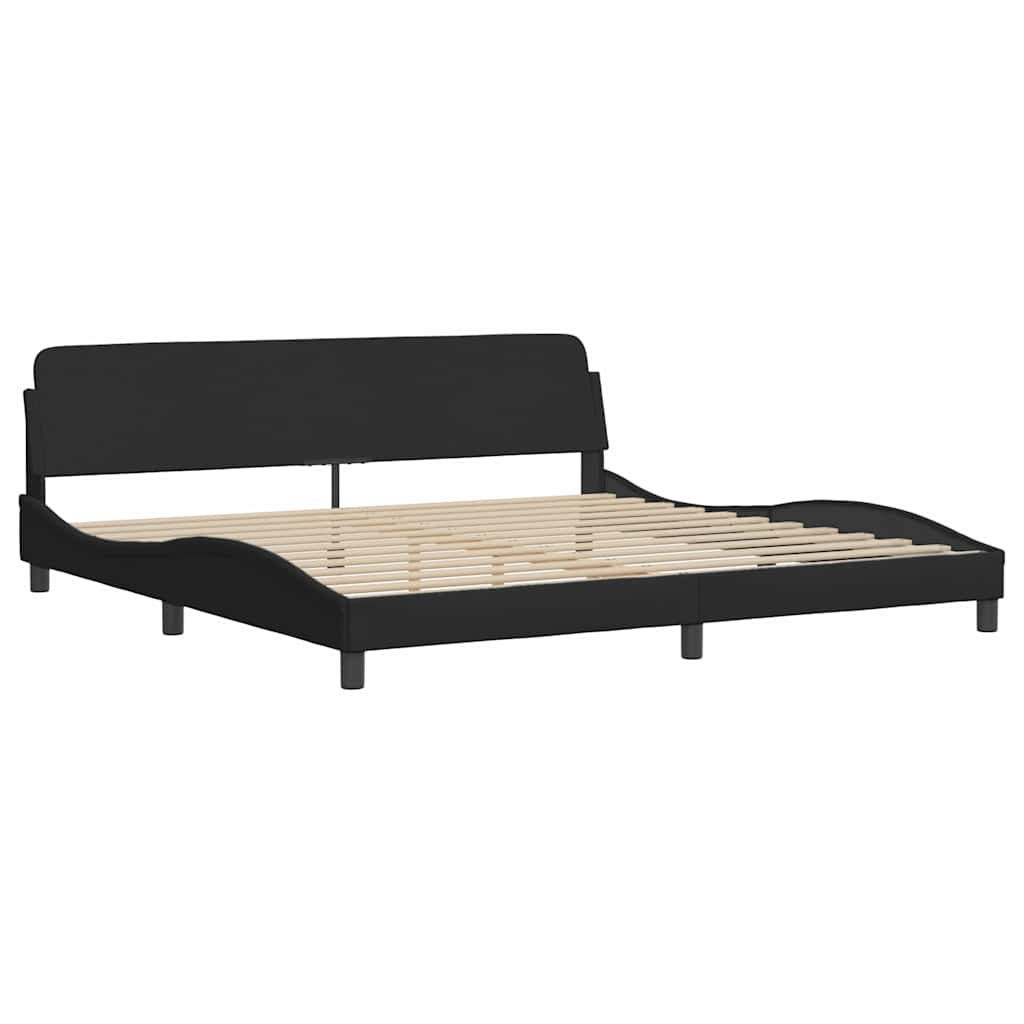 vidaXL Bettgestell mit LED ohne Matratze Schwarz 200x200 cm Stoff