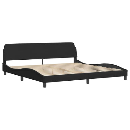 vidaXL Bettgestell mit LED ohne Matratze Schwarz 200x200 cm Stoff