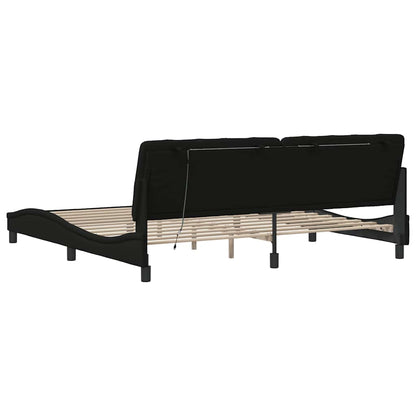 vidaXL Bettgestell mit LED ohne Matratze Schwarz 200x200 cm Stoff