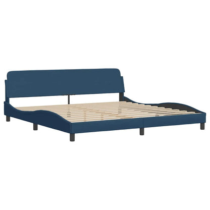 vidaXL Bettgestell mit LED ohne Matratze Blau 200x200 cm Stoff