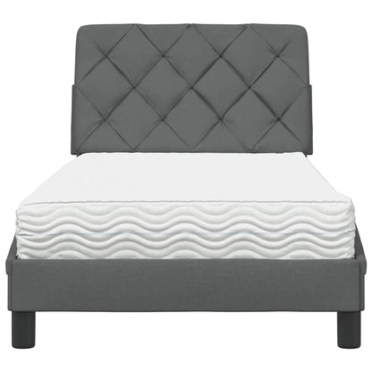 vidaXL Bett mit Matratze Dunkelgrau 80x200 cm Stoff