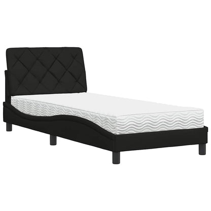 vidaXL Bett mit Matratze Schwarz 80x200 cm Stoff