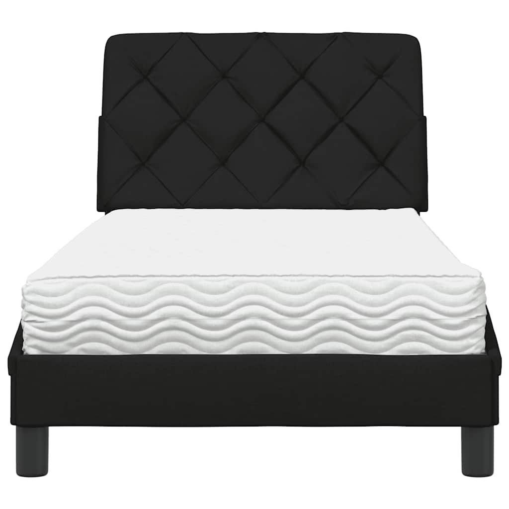 vidaXL Bett mit Matratze Schwarz 80x200 cm Stoff