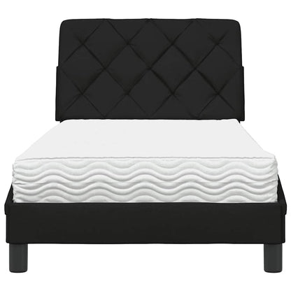 vidaXL Bett mit Matratze Schwarz 80x200 cm Stoff