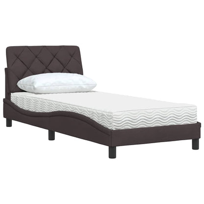 vidaXL Bett mit Matratze Dunkelbraun 80x200 cm Stoff