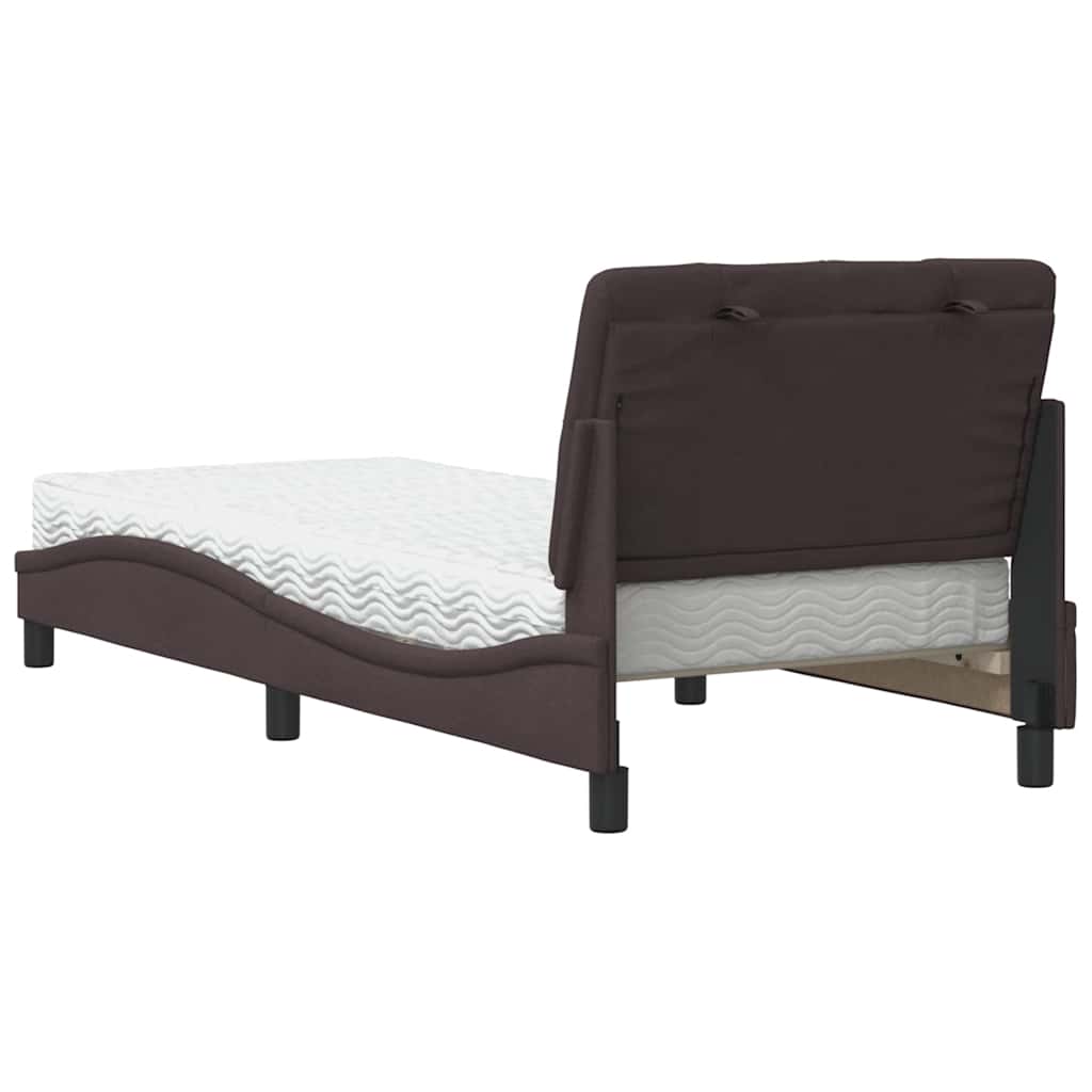 vidaXL Bett mit Matratze Dunkelbraun 80x200 cm Stoff