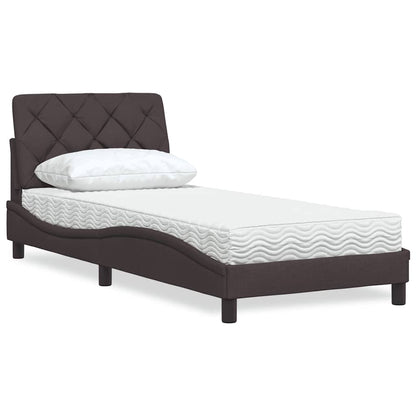 vidaXL Bett mit Matratze Dunkelbraun 80x200 cm Stoff