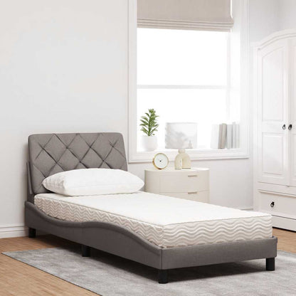 vidaXL Bett mit Matratze Taupe 80x200 cm Stoff