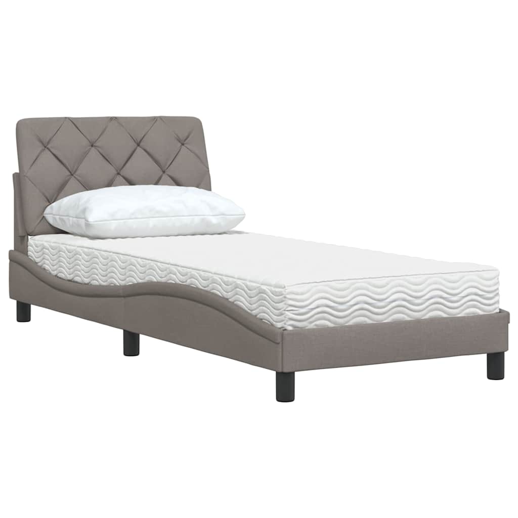 vidaXL Bett mit Matratze Taupe 80x200 cm Stoff
