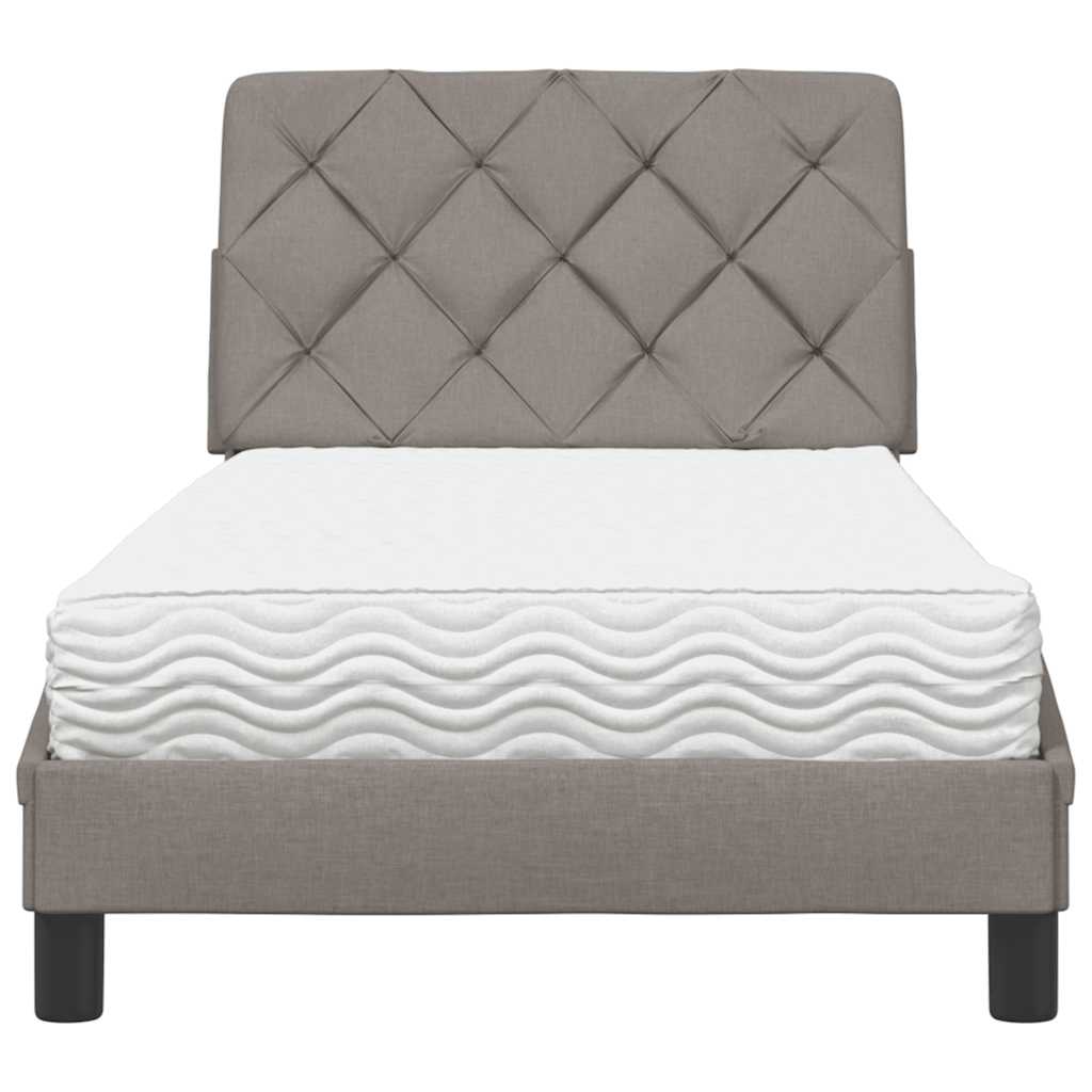 vidaXL Bett mit Matratze Taupe 80x200 cm Stoff