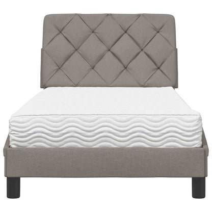 vidaXL Bett mit Matratze Taupe 80x200 cm Stoff