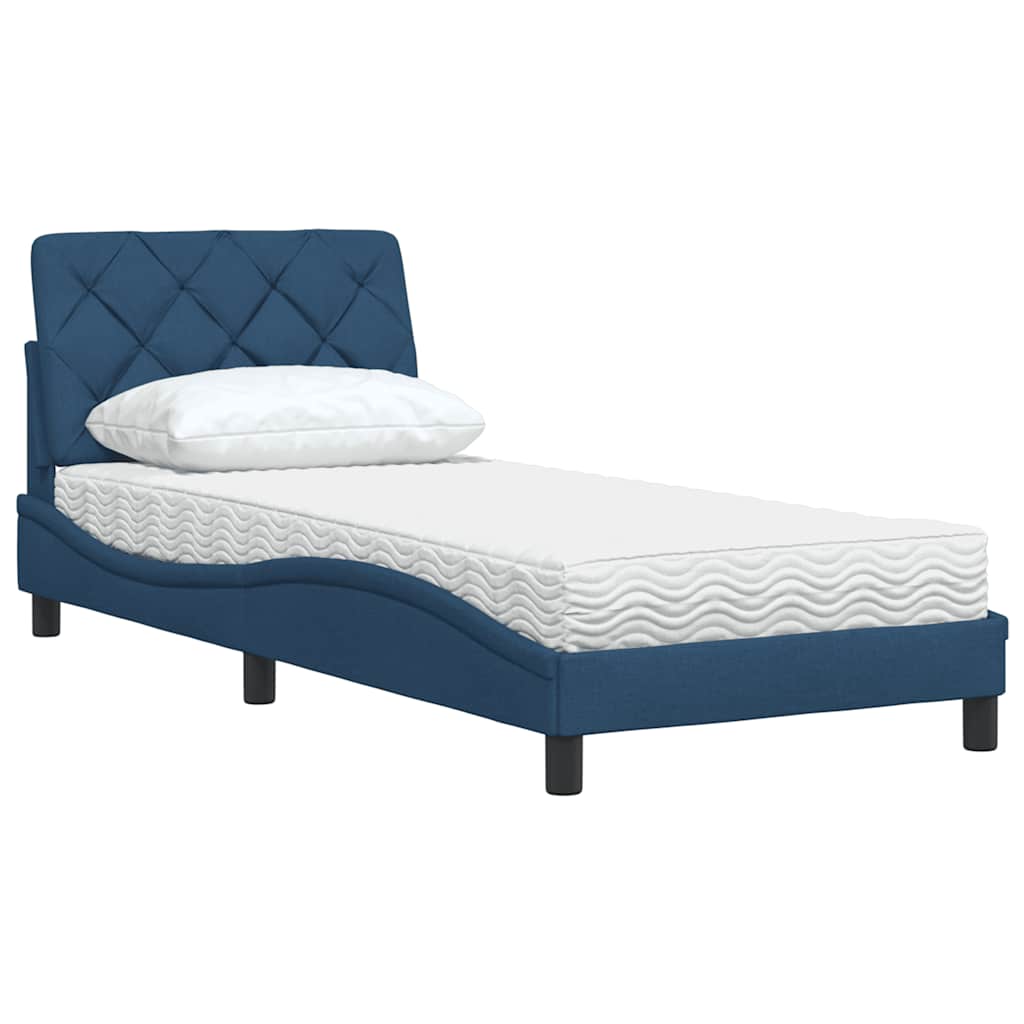 vidaXL Bett mit Matratze Blau 80x200 cm Stoff
