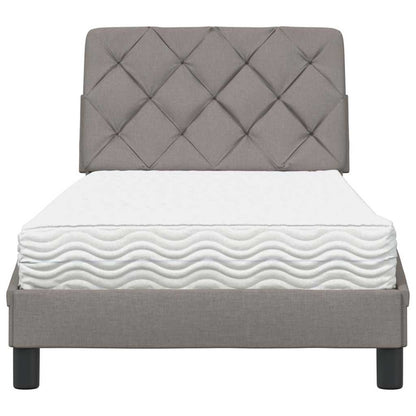 vidaXL Bett mit Matratze Taupe 90x190 cm Stoff
