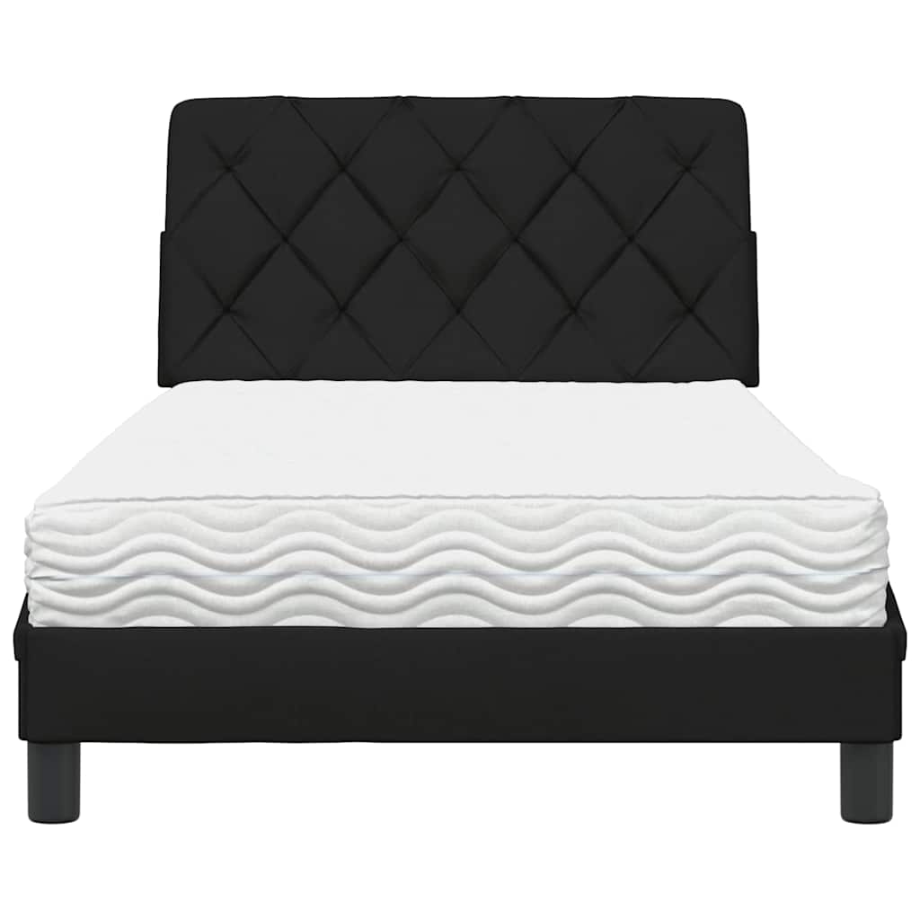 vidaXL Bett mit Matratze Schwarz 100x200 cm Stoff