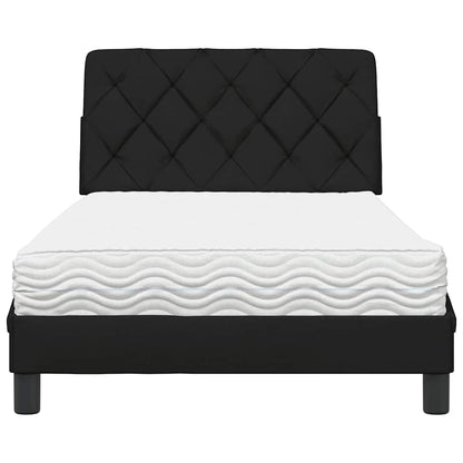 vidaXL Bett mit Matratze Schwarz 100x200 cm Stoff