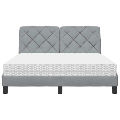 vidaXL Bett mit Matratze Hellgrau 120x200 cm Stoff
