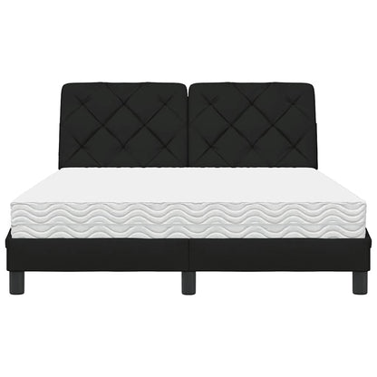 vidaXL Bett mit Matratze Schwarz 120x200 cm Stoff