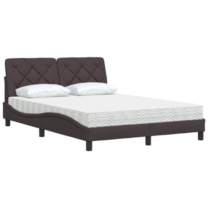 vidaXL Bett mit Matratze Dunkelbraun 120x200 cm Stoff