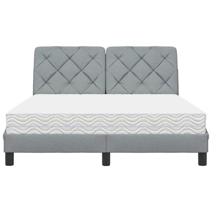 vidaXL Bett mit Matratze Hellgrau 140x190 cm Stoff