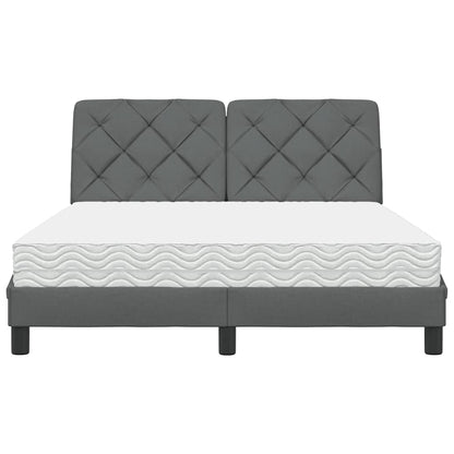 vidaXL Bett mit Matratze Dunkelgrau 140x190 cm Stoff