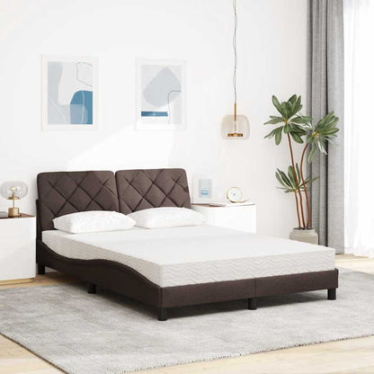 vidaXL Bett mit Matratze Dunkelbraun 140x190 cm Stoff