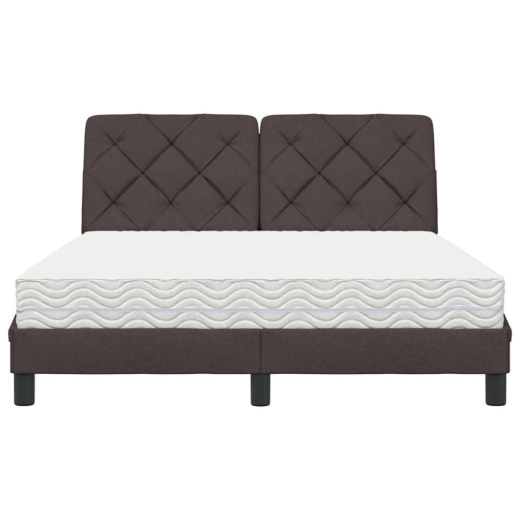 vidaXL Bett mit Matratze Dunkelbraun 140x190 cm Stoff