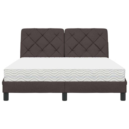 vidaXL Bett mit Matratze Dunkelbraun 140x190 cm Stoff