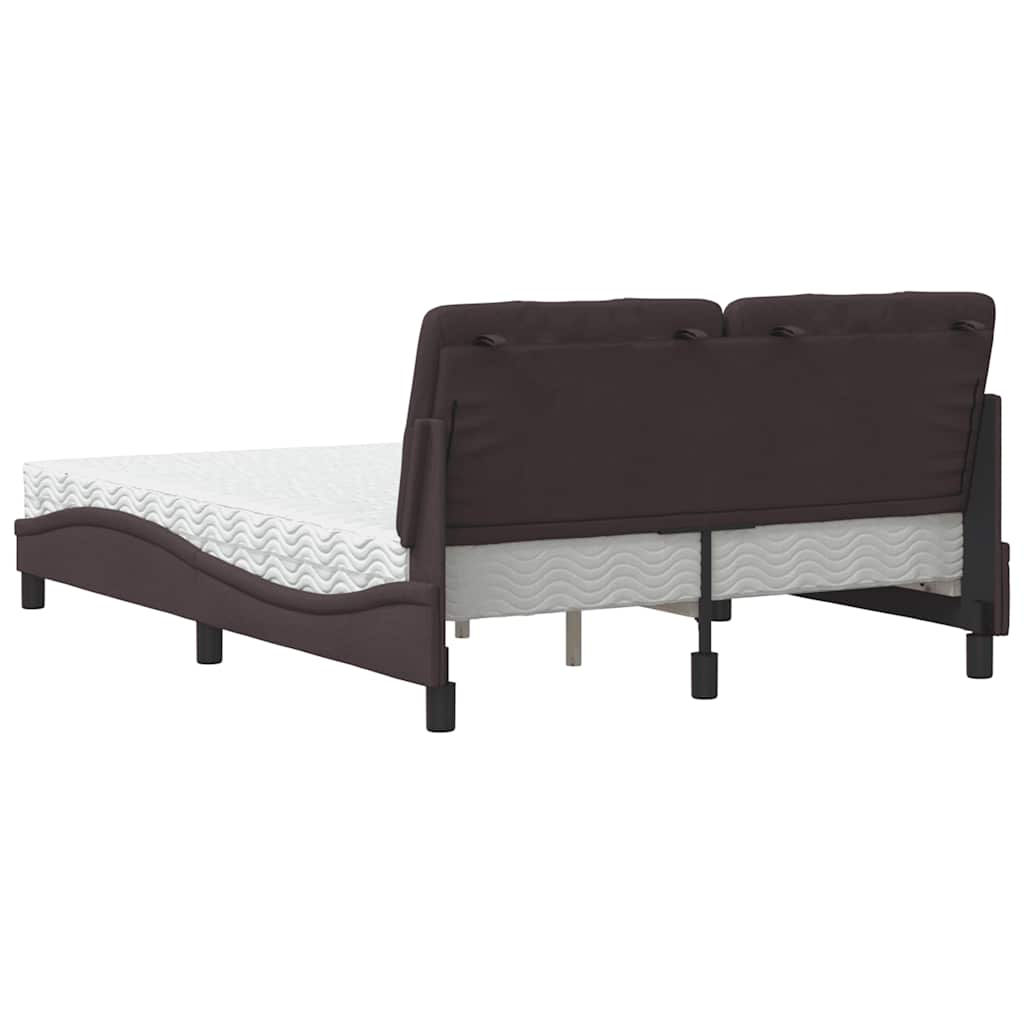 vidaXL Bett mit Matratze Dunkelbraun 140x190 cm Stoff