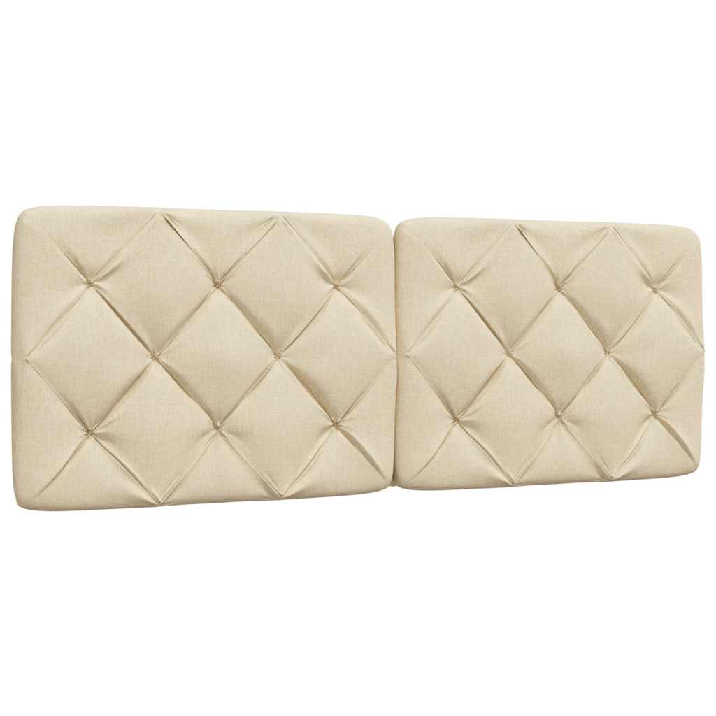 vidaXL Bett mit Matratze Creme 140x190 cm Stoff