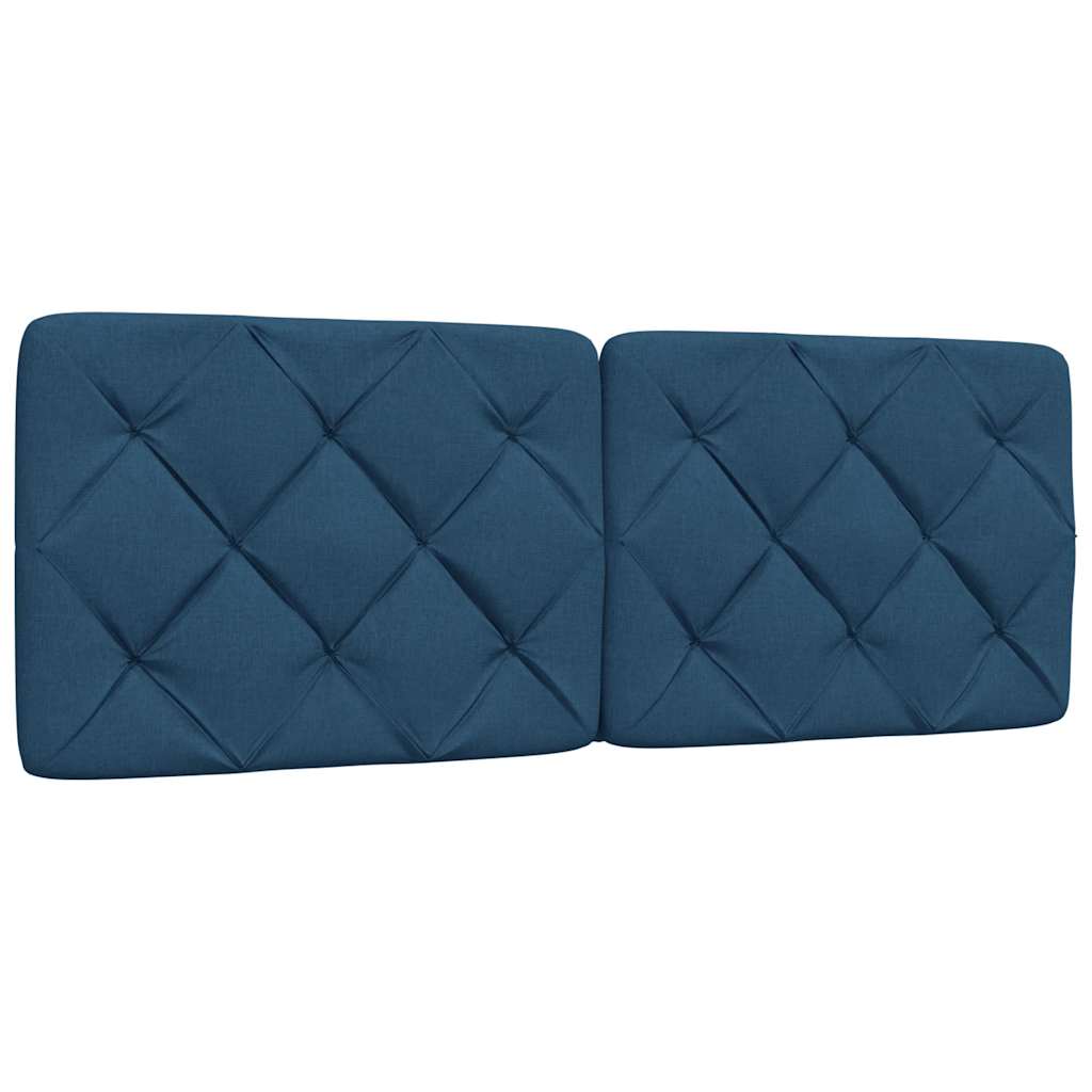 vidaXL Bett mit Matratze Blau 140x190 cm Stoff