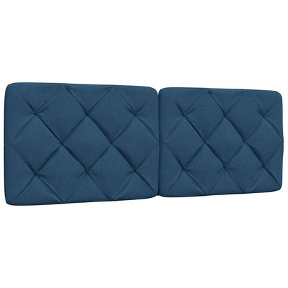 vidaXL Bett mit Matratze Blau 140x190 cm Stoff