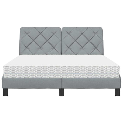 vidaXL Bett mit Matratze Hellgrau 140x200 cm Stoff