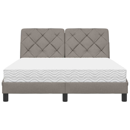 vidaXL Bett mit Matratze Taupe 140x200 cm Stoff