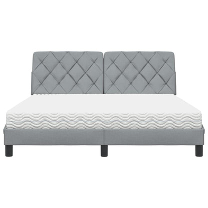 vidaXL Lit avec matelas Gris clair 160x200 cm Tissu