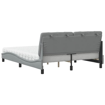 vidaXL Lit avec matelas Gris clair 160x200 cm Tissu