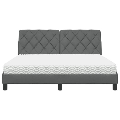 vidaXL Bett mit Matratze Dunkelgrau 160x200 cm Stoff