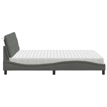 vidaXL Bett mit Matratze Dunkelgrau 160x200 cm Stoff