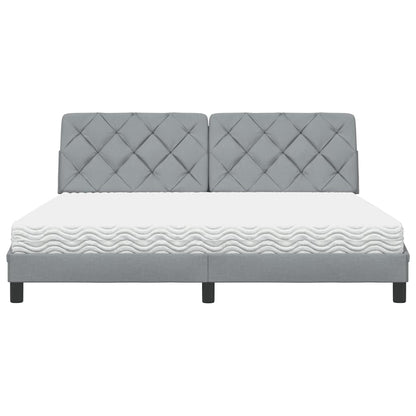 vidaXL Lit avec matelas Gris clair 180x200 cm Tissu