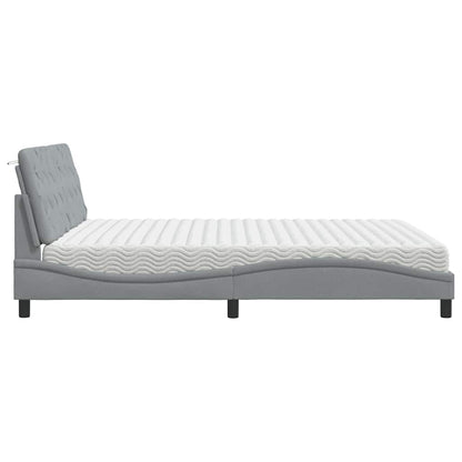 vidaXL Lit avec matelas Gris clair 180x200 cm Tissu