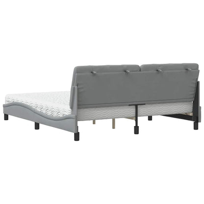 vidaXL Lit avec matelas Gris clair 180x200 cm Tissu
